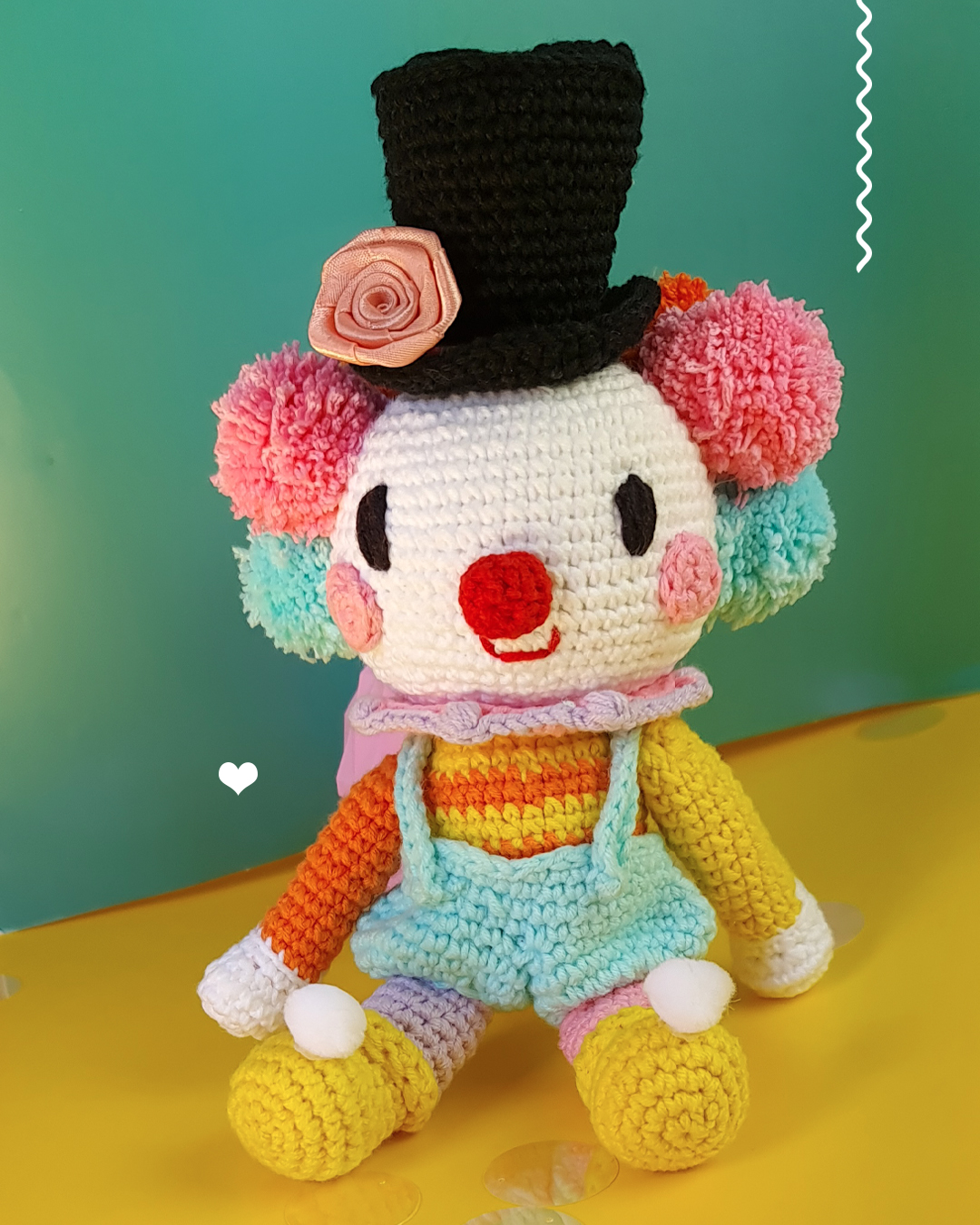Palhaço de amigurumi