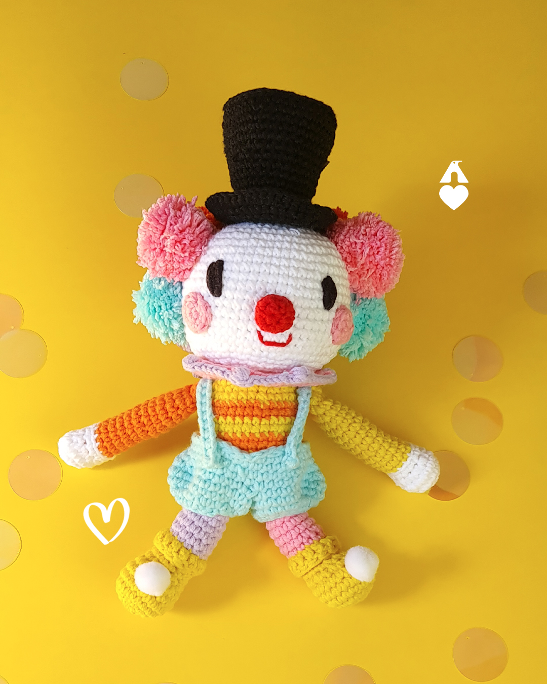 Palhaço de amigurumi